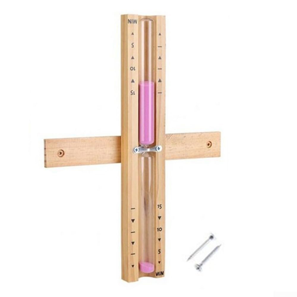 15 Minute Hourglass Sand Timer Sand Sauna Room Wooden Rotating Sand Clock with Prime for for Timing Resistance Spa Yoga Exercise White Sea Heat(Pink)