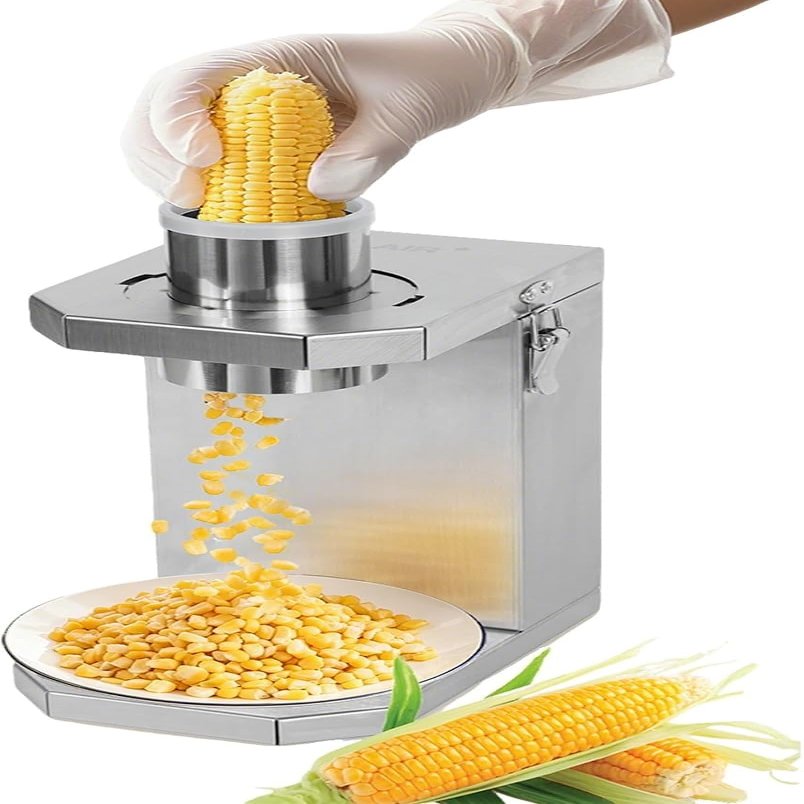Corn Thresher, Electric Corn Stripper, Automatic Sheller with Removable Blade for Fresh and Cooked Corn, Quick Release, 40W for Efficient Threshing
