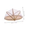 2pcs Bamboo Woven Food Baskets with Gauze Cover, Khaki view 2