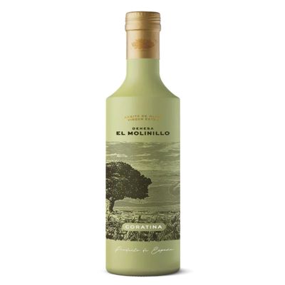 Dehesa El Molinillo | Extra Virgin Olive Oil Coratina Variety - 500 ml Glass Bottle.