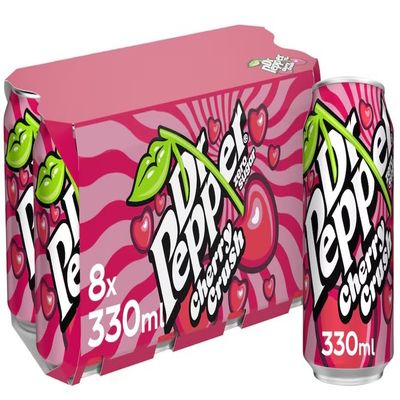Dr Peper Original Sparkling Soft Drink, 8 x 330ml Cans, Fizzy Carbonated Beverage Pack (Dr Peper Zero Sugar Cherry Crush 8x330ml)