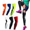 HNULGVI compression leg sleeves 1Pair Sport Anti-slip Full Length Compression Leg Sleeves Calf Shin Splint Support Protector for sports(Orange-2Pcs,M for weight 45-65kg) view 2