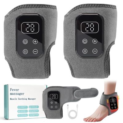2PCS Foot Massager with Heat and Vibration,3-in-1 TripleTherapy Foot Massager for Pain and Circulation, Cordless Feet & Ankle Massager with Adjustable Heat Modes, Extension Strap, Fits All Foot Sizes