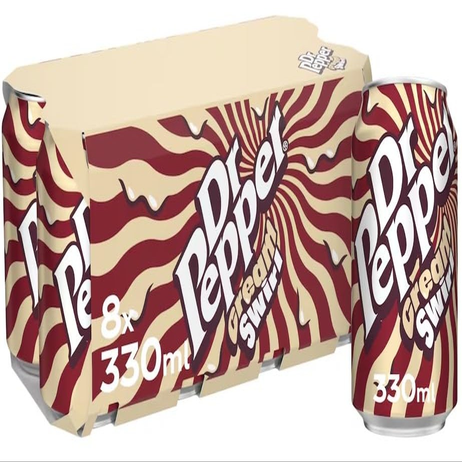 Dr Peper Original Sparkling Soft Drink, 8 x 330ml Cans, Fizzy Carbonated Beverage Pack (Dr Peper Cream Swirl 8x330ml)