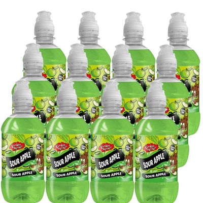 Variety Flavour Soft Drink 330ml Sour Apple, Summer Fruits, Orange & Mango, Refreshing Fizzy Beverages, Mixed Fruit Soda Pack - Frtjy (12 x Bottle, Sour Apple)