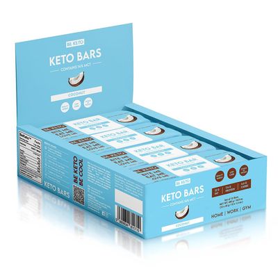 BeKeto Keto Bar + MCT Oil 12 x 40g | High Protein Low Carb Snack Bars | Only 3.6-4.7g Net Carbs | 14% MCT | No Added Sugar | Gluten Free | Keto Diet Snacks - Box of 12 (Chocolate Covered Cocon)