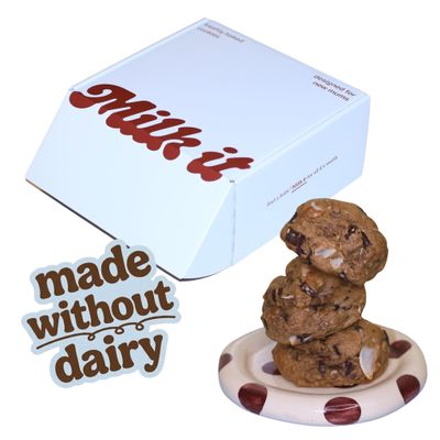 Milk it Lactation Cookies - Dairy Free - Soft-Baked Dark Chocolate & Coconut - Breastfeeding Support - UK Made - 8 Cookies
