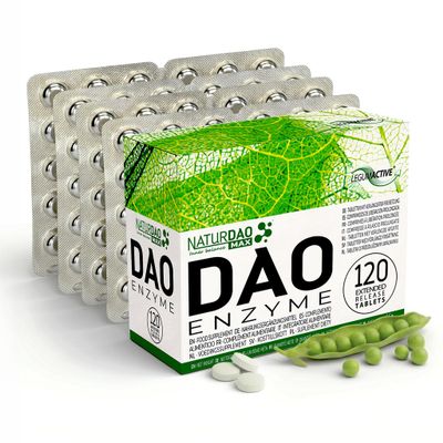 NaturDAO MAX DAO Enzyme Supplement 120 Tablets, Adjustable Dosage, Extended Release, Histamine Blocker