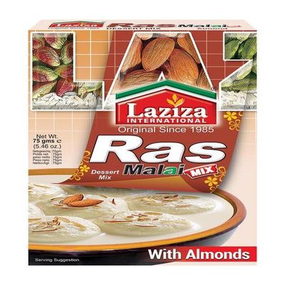 Laziza Rasmalai Dessert Mix Almond 75g Instant Traditional Indian Sweets Mix | Creamy Milk Dessert | Easy to Prepare