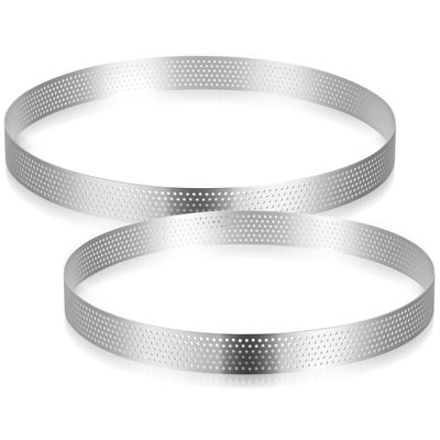 Hemobllo Cake 2pcs Stainless Steel with Perforated Design Compact Tart for Baking Round Baking Molds Compact Tart for Creating Pastries and Layered Cakes for Oven