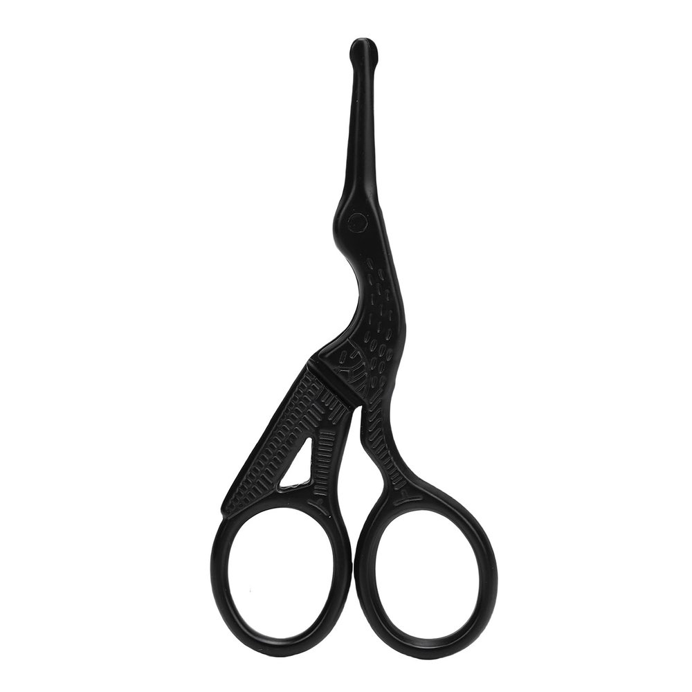 Brrnoo Nose Hair Scissors Stainless Steel Blunt Tip Rounded Safety with Protective for Trimming Eyebrows Eyelashes (Crane Shaped Rounded Tip Scissors)