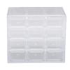 Brrnoo Daily Contact Lens Organizer Case, Wall Mount Drawer Storage for Daily Disposables and Cases, Transparent Plastic, 12 Grids, Ideal for Cosmetics, Easy Access (12 Grids Transparent) view 1