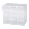 Brrnoo Daily Contact Lens Organizer Case, Wall Mount Drawer Storage for Daily Disposables and Cases, Transparent Plastic, 12 Grids, Ideal for Cosmetics, Easy Access (12 Grids Transparent) view 4