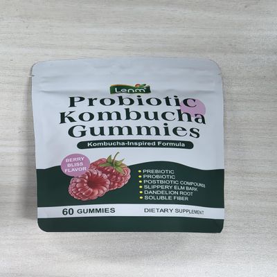 Probiotic Kombucha Gummy with Prebiotics, Probiotics & Postbiotics | Digestive Health & Gut Support Supplement | for Men & Women | Berry Bliss Flavor- 60 Gummies