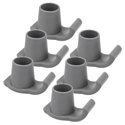 Housoutil 6pcs Universal Walker Ski Glides with 28-Hole Anti-Slip Grey Sled Foot Pads Replacement Walker Parts for Elderly Mobility Aids and Folding