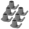 Housoutil 6pcs Universal Walker Ski Glides with 28-Hole Anti-Slip Grey Sled Foot Pads Replacement Walker Parts for Elderly Mobility Aids and Folding view 1