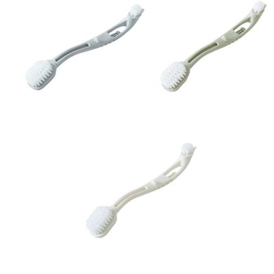 GATHINESS Shoe Cleaning Brushes Double 3pcs Anti- Multifunctional with Curved Handle and for Material, Assorted Grey Green Beige Colours Home Washing Shoe Care