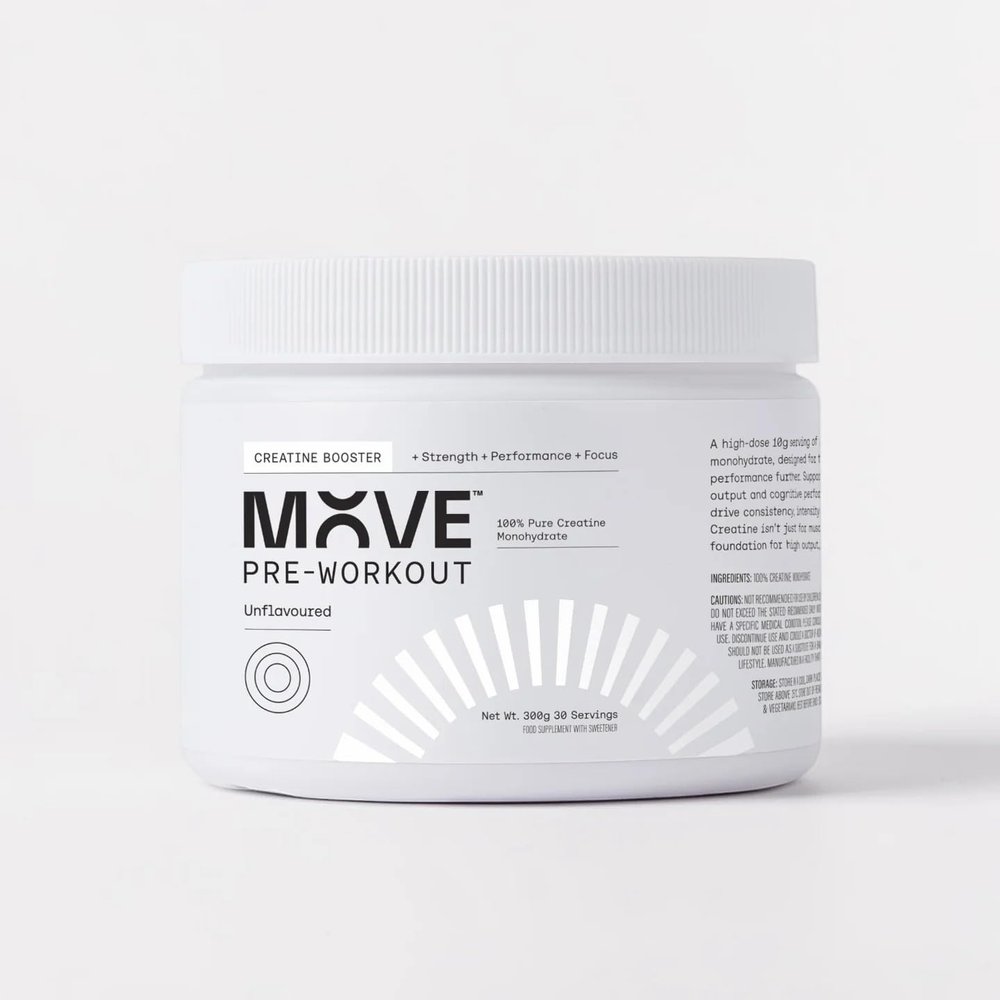 Move Pure Creatine Monohydrate Powder - Unflavoured Pure Creatine Powder Supplement for Women & Men - Micronised Vegan Creatine Improves Strength,Power & Recovery 300g (300g Creatine Tub)