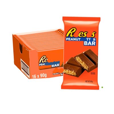 Rreesses Peannutt Butter Barr 16x90g | Chocolate Peanut Butter Bars Multipack | Sweet Snack Bars | American Candy | Bulk Pack