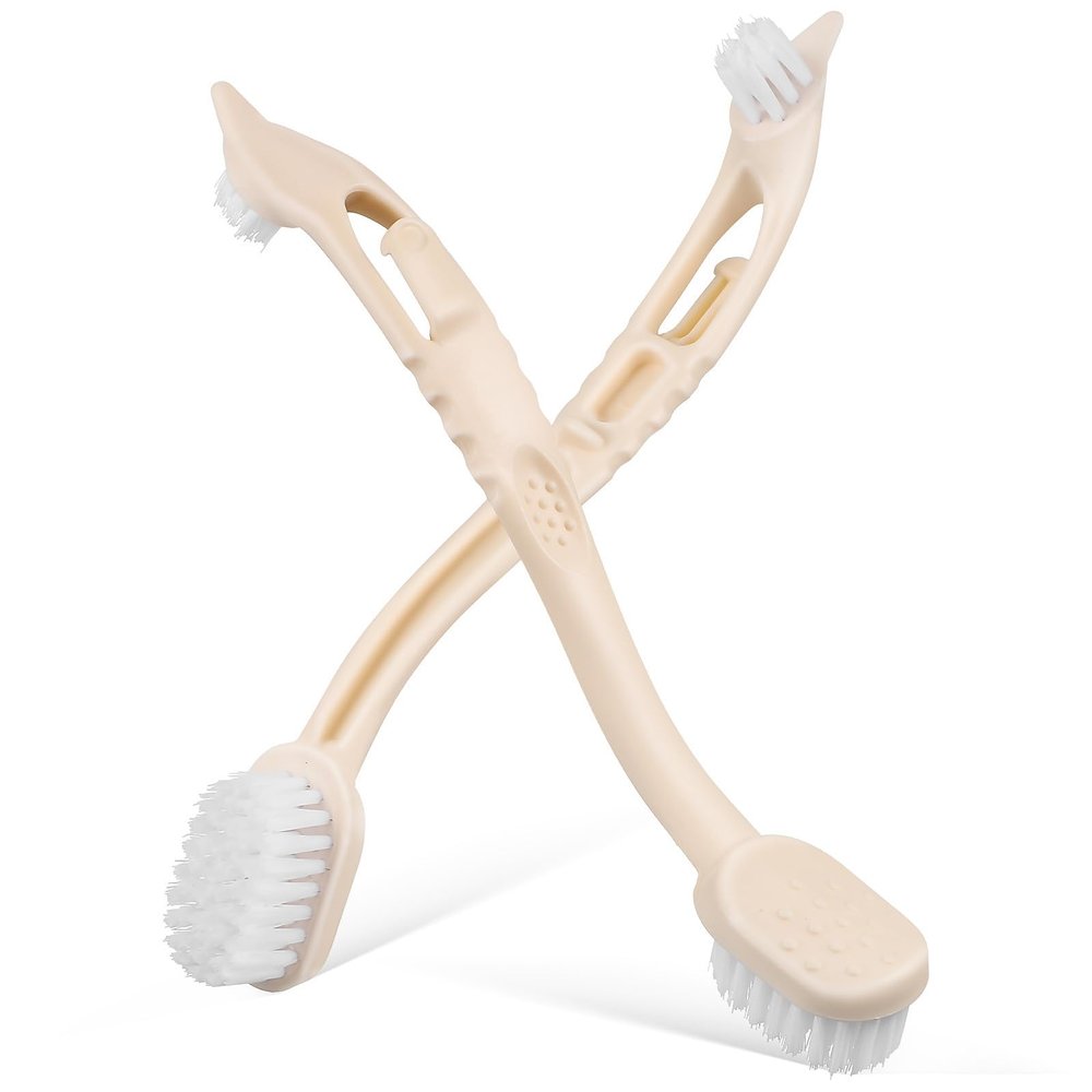 KICHOUSE Shoe Cleaning Brush Set Kitchen Tools Brush 2 Pcs with Dual-brush Design, Pp Material, Gentle on Effective Crevice Cleaning Versatile Use for Home and Travel