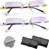 2026 New Upgrade Auto Focus Glasses Self Adjusting - The Glasses That Change Everything, 2pcs/Set Automatic Adjustment Eye Glass, Zoom Reading Eyeglasses With Anti Blue Light (Gold+Silver, +2.0) view 1