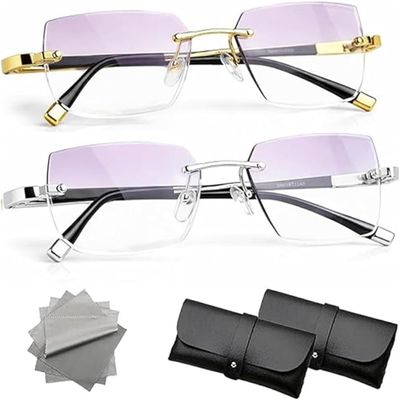 2026 New Upgrade Auto Focus Glasses Self Adjusting - The Glasses That Change Everything, 2pcs/Set Automatic Adjustment Eye Glass, Zoom Reading Eyeglasses With Anti Blue Light (Gold+Silver, +4.0)