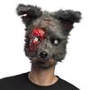 Boland 72347 Animal Mask Bloody Werewolf Plush for Adults, Realistic Half Mask for Halloween, Carnival and Theme Party view 1