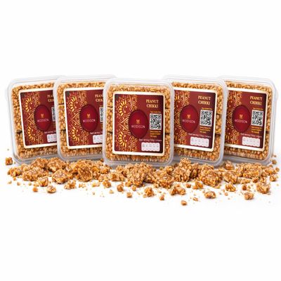 Traditional Peanut Chikki Bars Authentic Indian Brittle Snack All Natural Ingredients, High Protein, Gluten-Free (900 Gram)