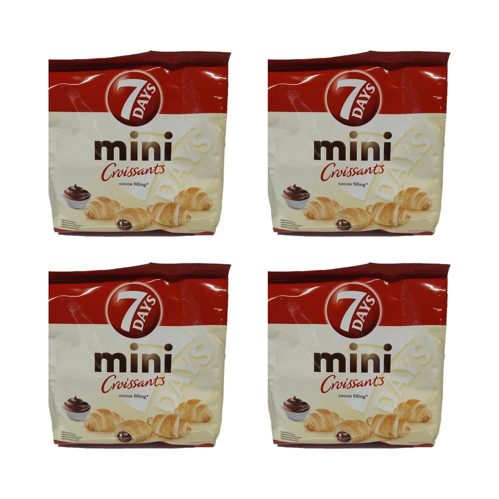 7Days Mini Croissant Cacao 185G Chocolate Filled Sweet Bakery Healthy Snack Poland Pack of 4