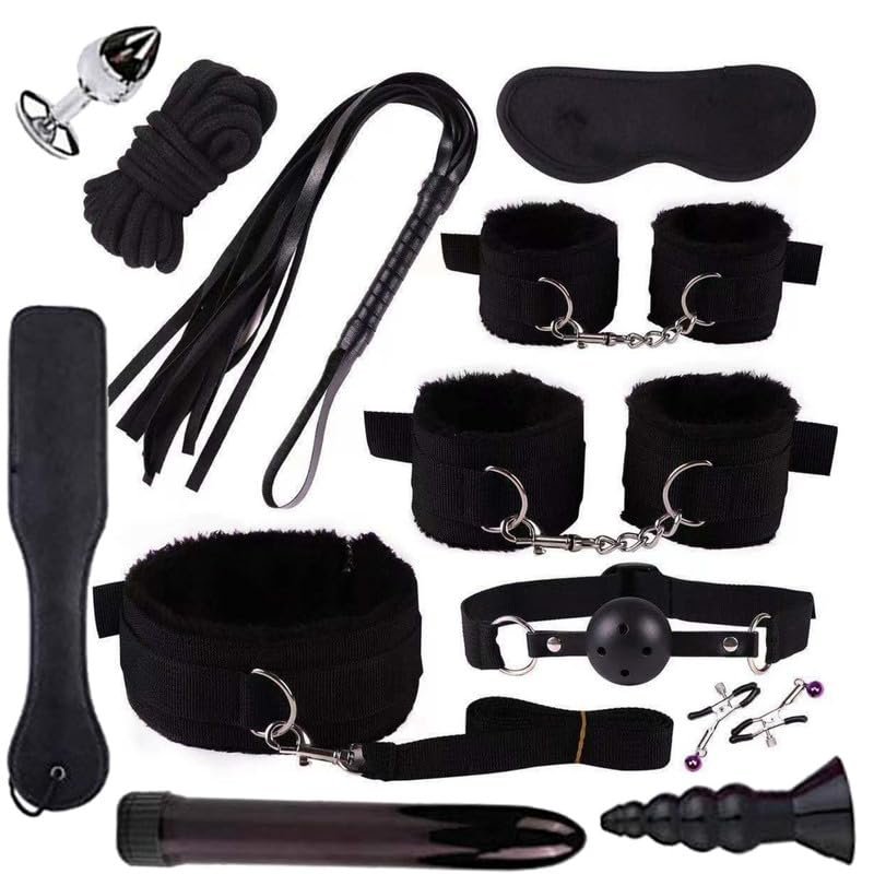 12 Piece Nylon Bedding Set With Plush Cuffs, Enhancing Combat Power Tool-D-3 Black