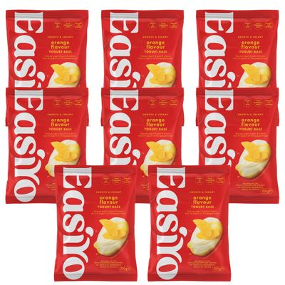 EasiYo Orange Yogurt 8 Sachet Pack | Each Sachet Makes 1KG | Sweet Orange & Zesty | Homemade Yoghurt | Gluten Free & Vegetarian