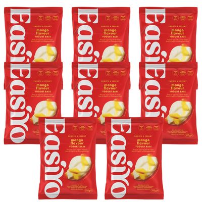 EasiYo Mango Yogurt 8 Sachet Pack | Each Sachet Makes 1KG | Juicy Tropical Flavour | Homemade Yoghurt | Gluten Free & Vegetarian