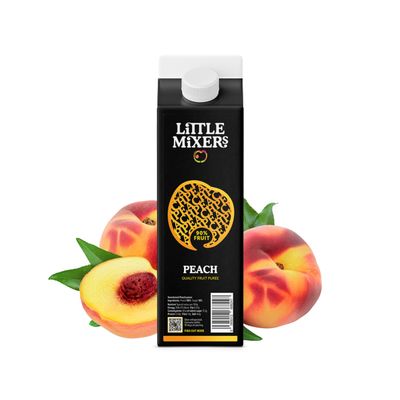 Little Mixers Peach (1kg) | Real Fruit Pure for Cocktails, Mocktails, Smoothies & Desserts | Ready-to-Use, Rich Natural Flavour | Recyclable Carton