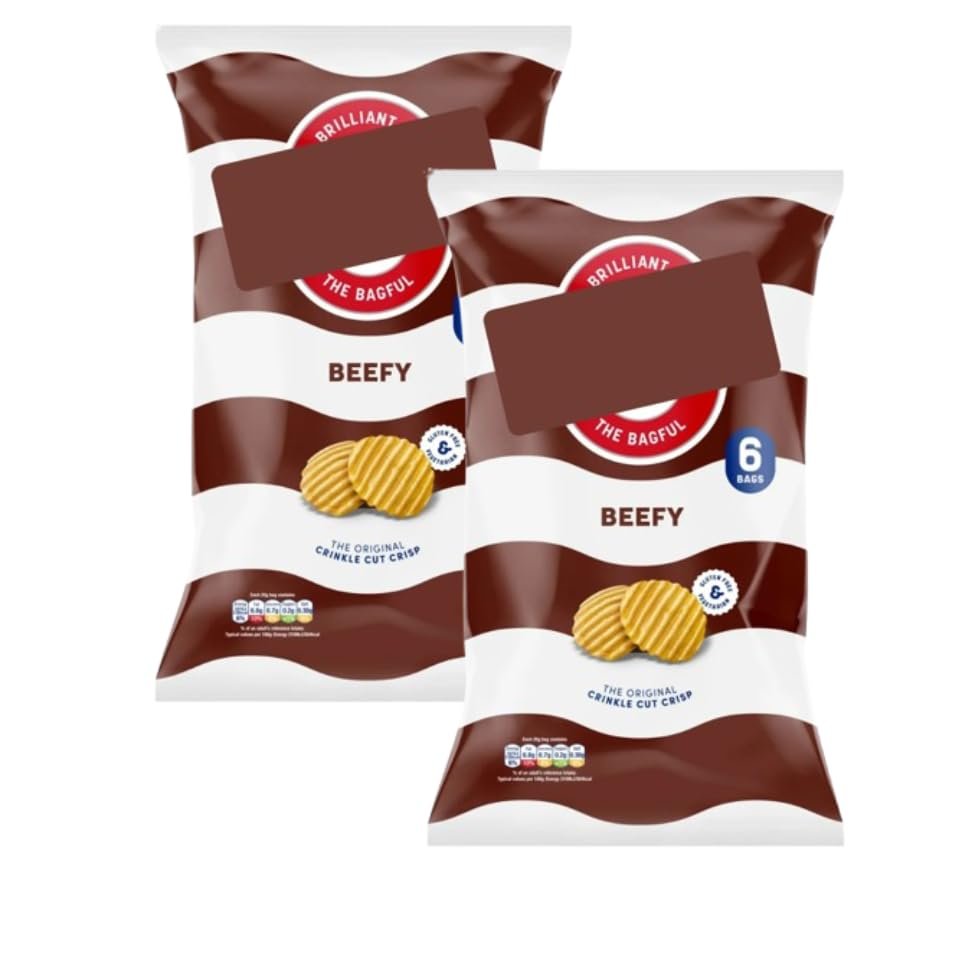 Beefy Crisps, 150g, Pack of 2, Gluten Free, Vegetarian Society Approved, Vegan