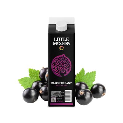 Little Mixers Blackcurrant Pure (1 kg) | Real Fruit Puree for Cocktails, Desserts, and Baking | Independent, British | Ready-to-Use, Rich Natural Flavour