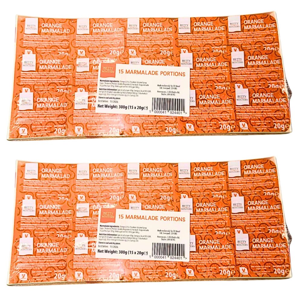 Betty Winters Marmalade Portions 30 Pack 2 x 15 x 20g Mini Orange Marmalade Pots 600g Total Includes Gifty Goodness Shopping List