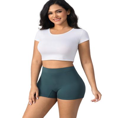 Goat Union Overnight Period Shorts for Women - 2" Absorbent Sleep Period Boyshorts Heavy Flow, Trekking Green, S