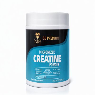 GB Premium Creatine Monohydrate Powder, Micronised Creatine, Unflavoured Fine Grade Powder, 5g per Serving, 300g, 60 Servings