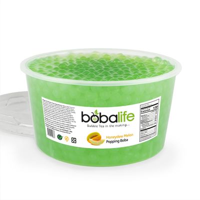 Bobalife Honeydew Melon Popping Boba Pearls 1.6kg Fruit Juice Filled Bubble Tea Pearls, Boba Topping for Drinks, Desserts, Cocktails & Slush Vegan & Gluten Free