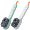 Housoutil 2pcs Plastic Bathroom Cleaning Brushes with Soap Dispenser Suitable and Good for Hanging, Assorted Colour, for Household Cleaning Tasks view 1