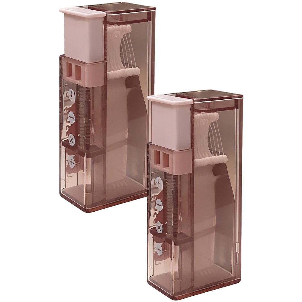 Mini Dental Floss Dispenser 3.6 cm Wide Sakura Pink, Portable Automatic Pop-Up Toothpick Holder Storage Box for Home Travel Oral Care