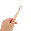 PACKOVE 8pcs Denture Toothbrushes for False Teeth with Medium Hard Nylon Bristles and Ergonomic Bamboo Handle, Dual Brush Head Shape for Comfortable to Hold, for Travel and Home Use view 4