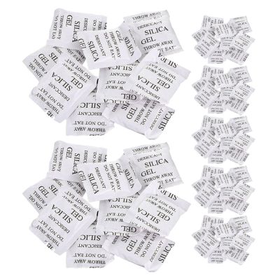 FOYTOKI Silica Gel Desiccant Packets Safe Material 100pcs Moisture Absorber Bags and High Absorption for Dryness, for Drawers and Wardrobe