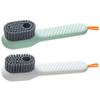 MOBUTOFU 2pcs Practical Shoe Cleaning Brushes with Automatic Liquid Dispensing, Comfortable to Hold Plastic Scrubbers for Stubborn Stains, for Household Shoe Care and Laundry Cleaning view 1