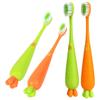 Baluue 4 Pcs Soft Bristle Toothbrush Set with Carrot Shape, Comfortable to Hold and Use, Ergonomic Manual Toothbrushes Suitable for Daily Use and Young view 1