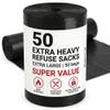 100 Pack 70L Heavy Duty Black Bin Bags, 30 Micron Tear Resistant Refuse Sacks, Leak-Resistant Bin Liners for Kitchen, Garden Office & Commercial Use (200X BIN BAG) view 1