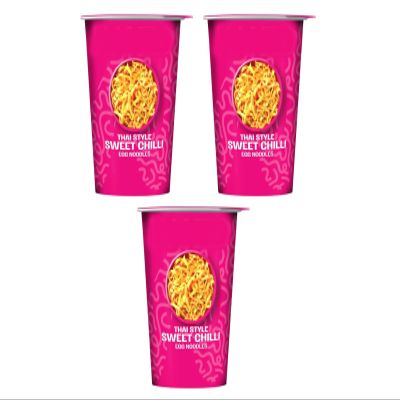 Thai Style Sweet Chilli Egg Noodle Pot, Vegetarian, 78g,Pack Of 3