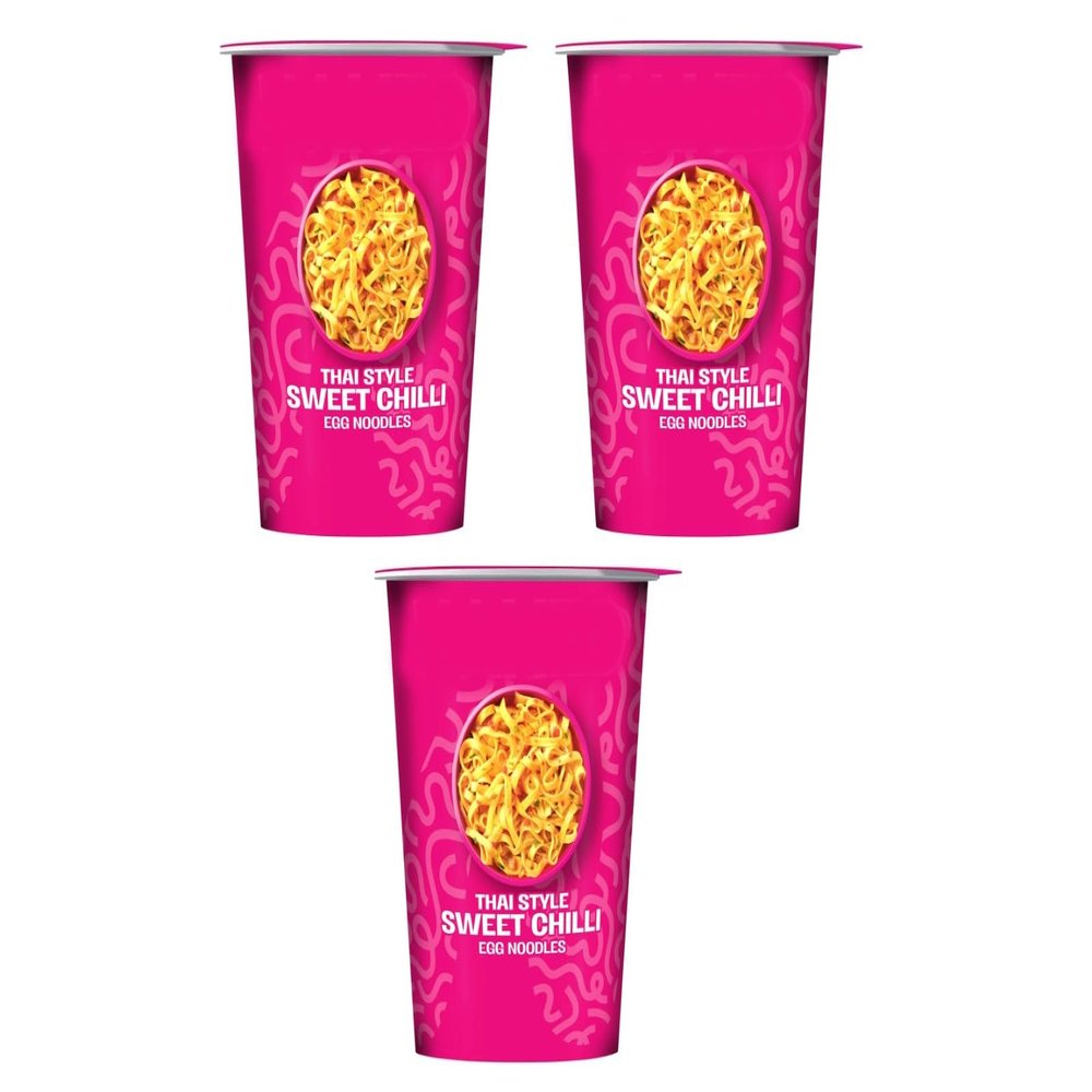 Thai Style Sweet Chilli Egg Noodle Pot, Vegetarian, 78g,Pack Of 3