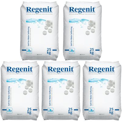 Water Softening Salt Tablets 25kg x 5 | EN973 Grade A Food Grade Salt | High Purity for Water Softeners | Reduces Limescale & Improves Appliance Efficiency | Suitable for Domestic & Commercial Use