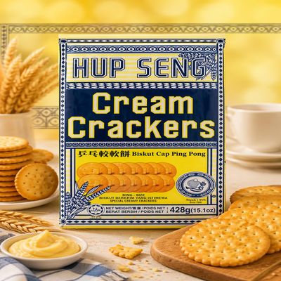 Fakhri Seng Cream Crackers 428g Crispy Light Biscuits Ideal for Tea Time Snacks Use